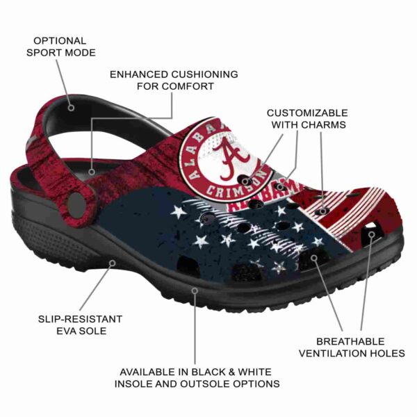 personalized alabama crimson tide star spangled side pattern crocs new arrival