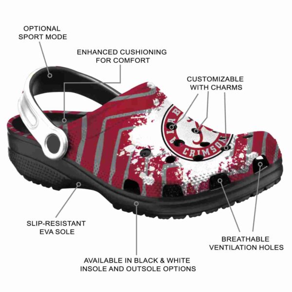 personalized alabama crimson tide zigzag paint burst crocs new arrival