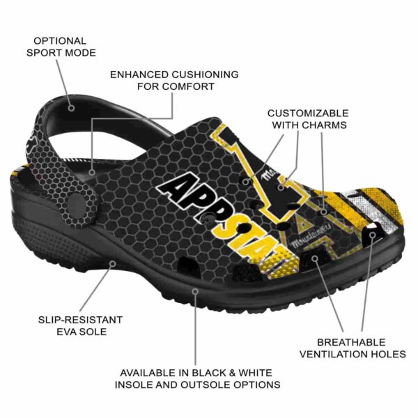 personalized appalachian state mountaineers contrasting stripes clog new arrival