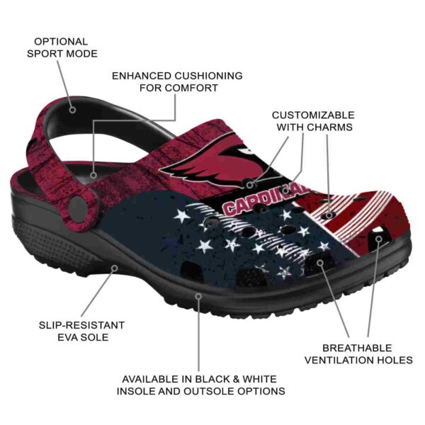 personalized arizona cardinals star spangled side pattern crocs new arrival