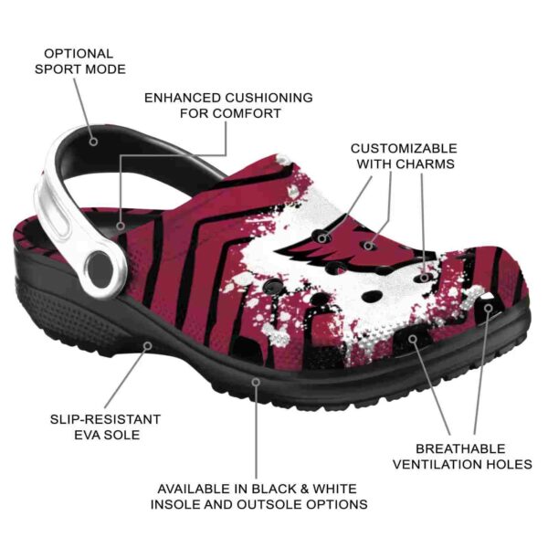 personalized arizona cardinals zigzag paint burst crocs new arrival