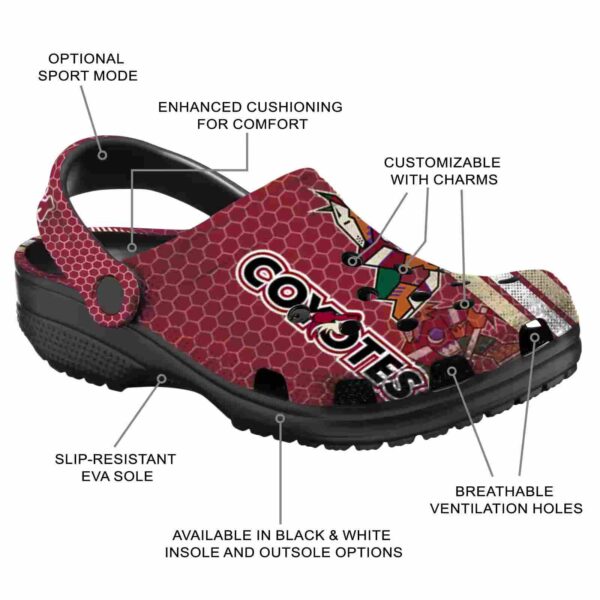 personalized arizona coyotes contrasting stripes clog new arrival