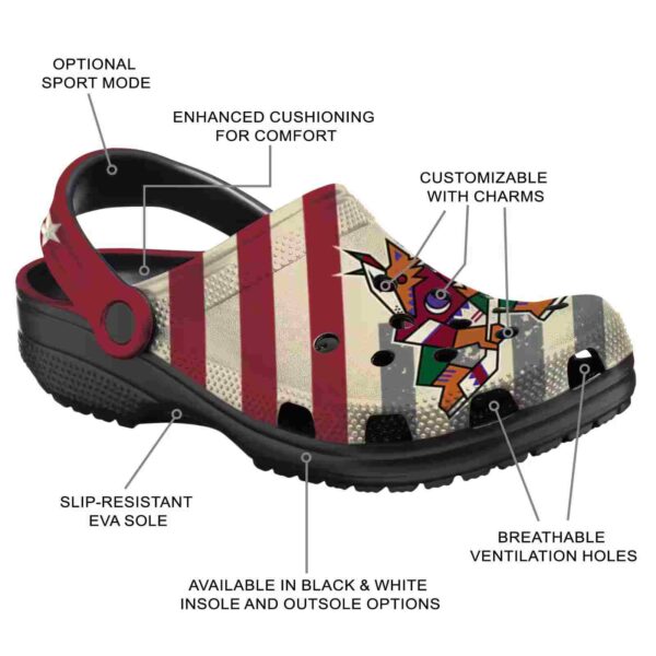personalized arizona coyotes star spangled graphic clog new arrival