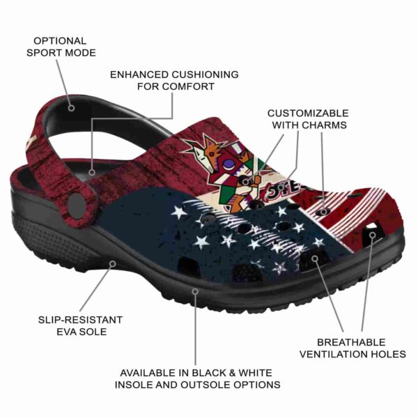 personalized arizona coyotes star spangled side pattern clog new arrival