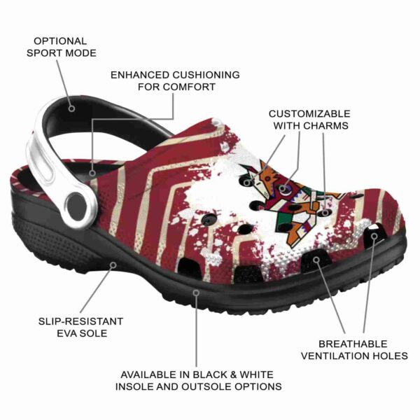 personalized arizona coyotes zigzag paint burst clog new arrival
