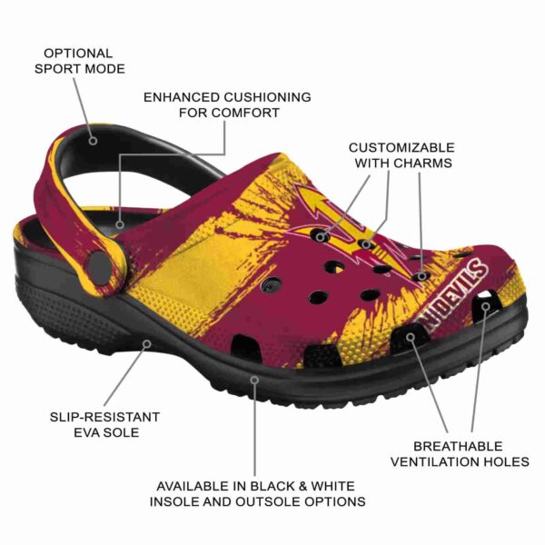 personalized arizona state sun devils paint splatter graphics crocs new arrival