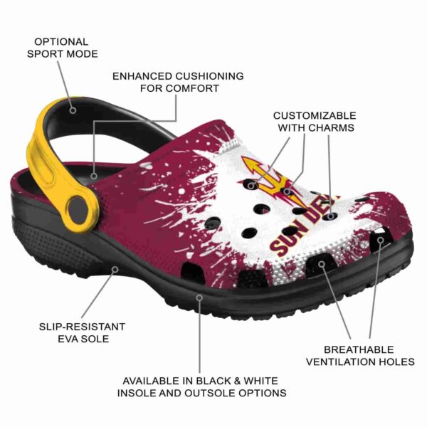 personalized arizona state sun devils splash art crocs new arrival
