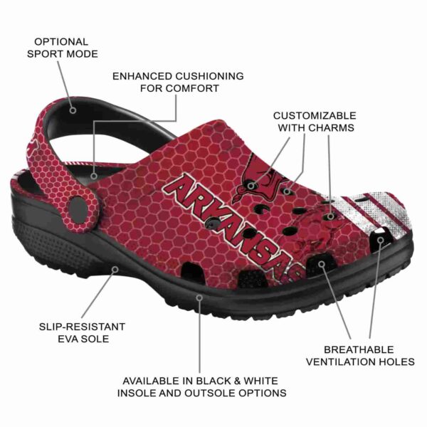 personalized arkansas razorbacks contrasting stripes crocs new arrival