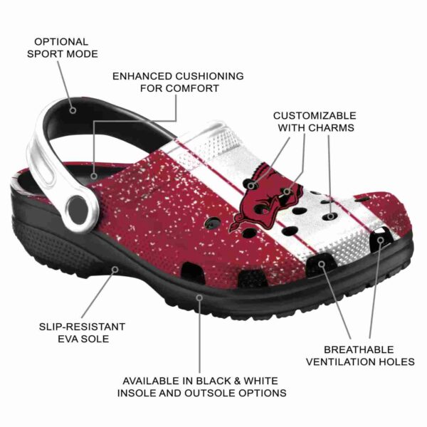personalized arkansas razorbacks vertical stripes crocs new arrival
