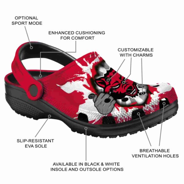 personalized arkansas state red wolves gripping hand clog new arrival
