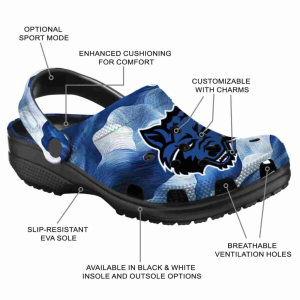 personalized arkansas state red wolves ocean waves clog new arrival