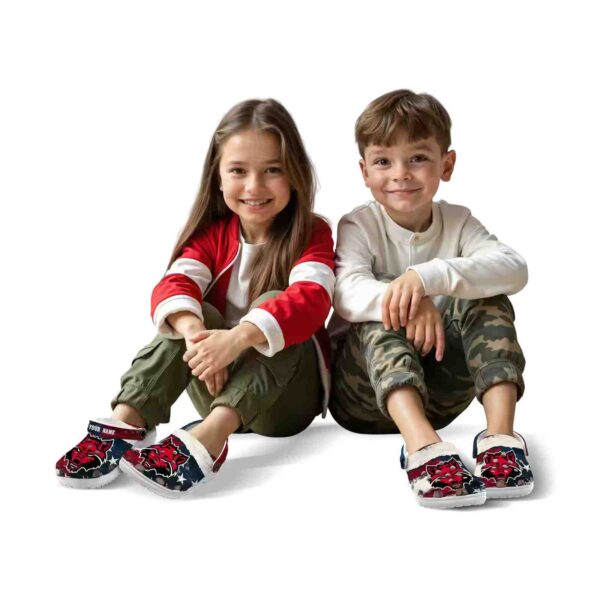 personalized arkansas state red wolves patriotic stripes clog fashion forward