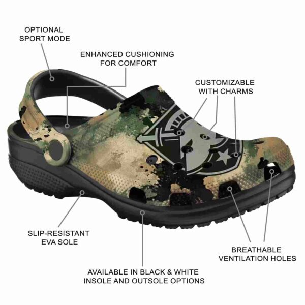 personalized army black knights camouflage craze clog new arrival