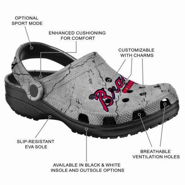personalized atlanta braves cracked texture crocs new arrival