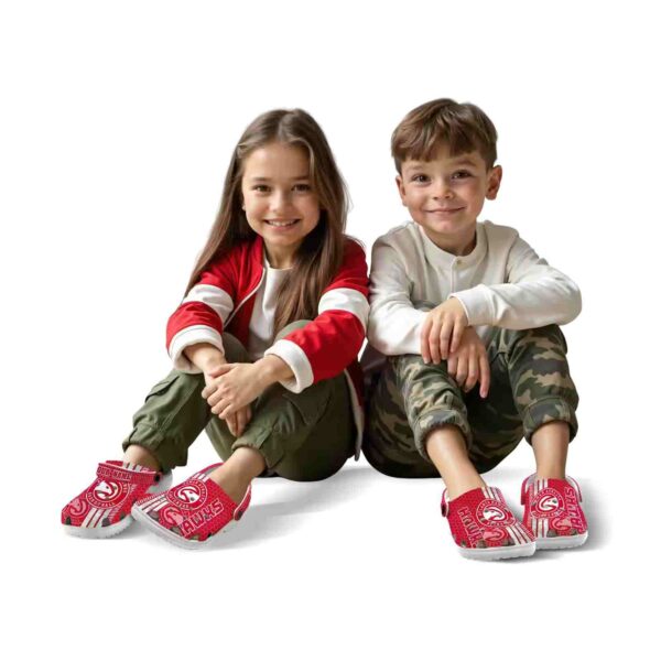 personalized atlanta hawks contrasting stripes clog fashion forward