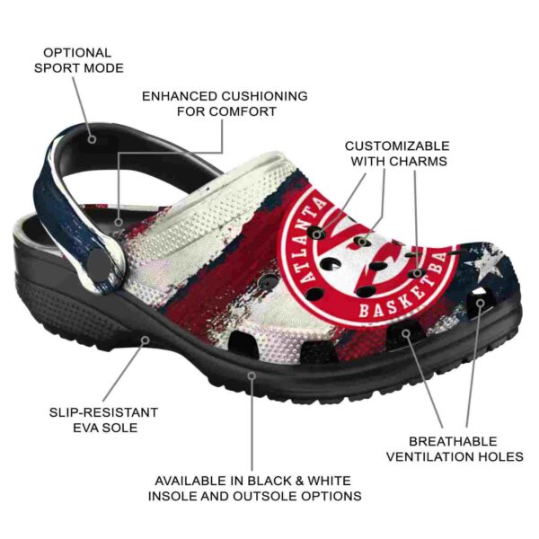 personalized atlanta hawks patriotic stripes clog new arrival