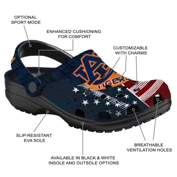 personalized auburn tigers star spangled side pattern crocs new arrival