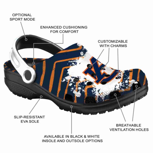 personalized auburn tigers zigzag paint burst crocs new arrival