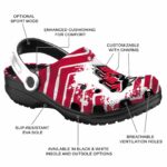 personalized ball state cardinals zigzag paint burst clog best selling