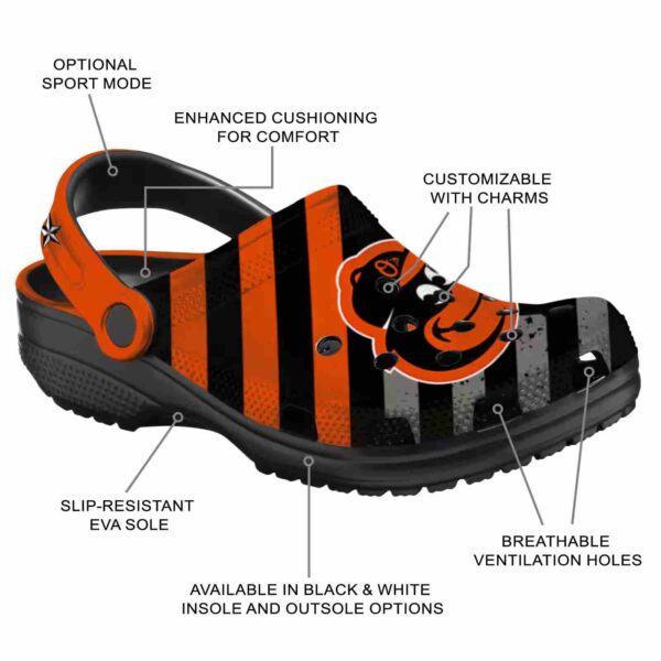 personalized baltimore orioles star spangled graphic crocs new arrival