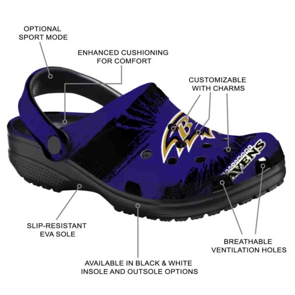 personalized baltimore ravens paint splatter graphics crocs new arrival