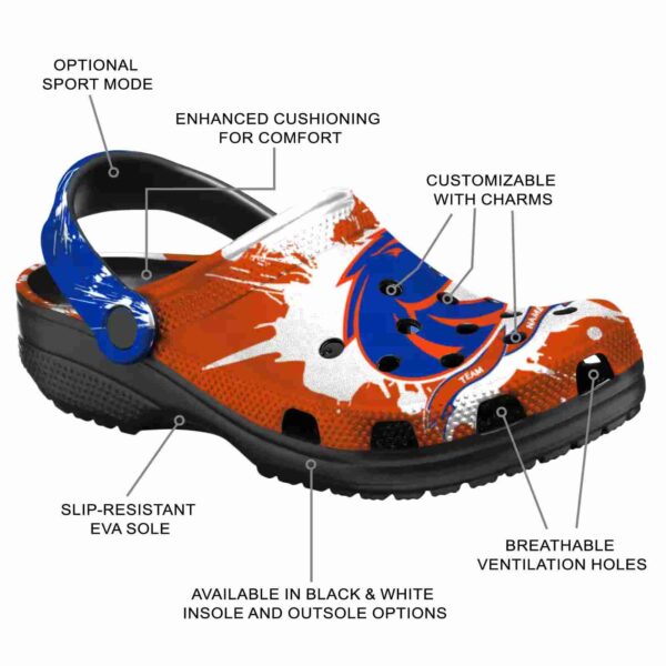 personalized boise state broncos splatter pattern clog new arrival