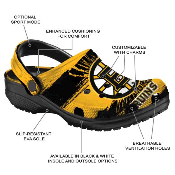 personalized boston bruins paint splatter graphics clog new arrival