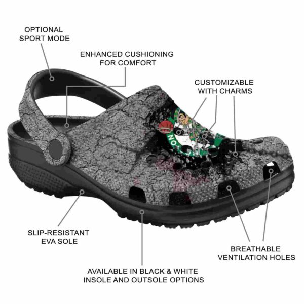 personalized boston celtics cracked ground texture crocs new arrival