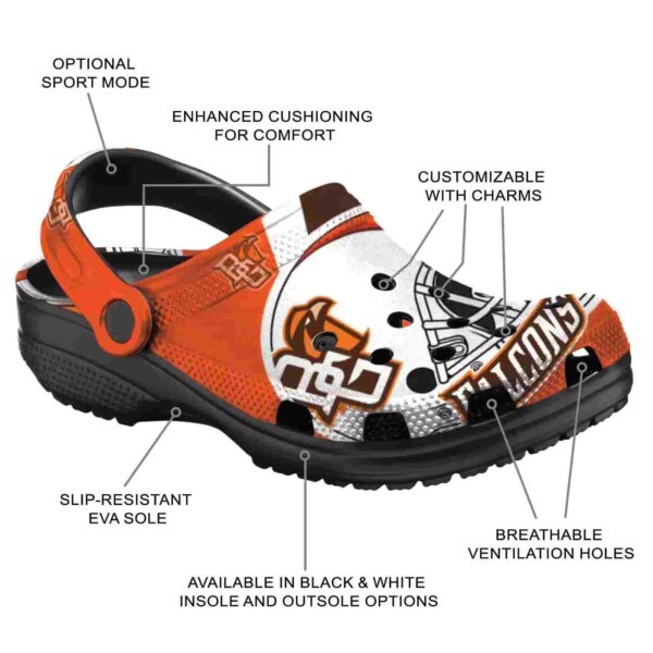personalized bowling green falcons football helmet clog new arrival