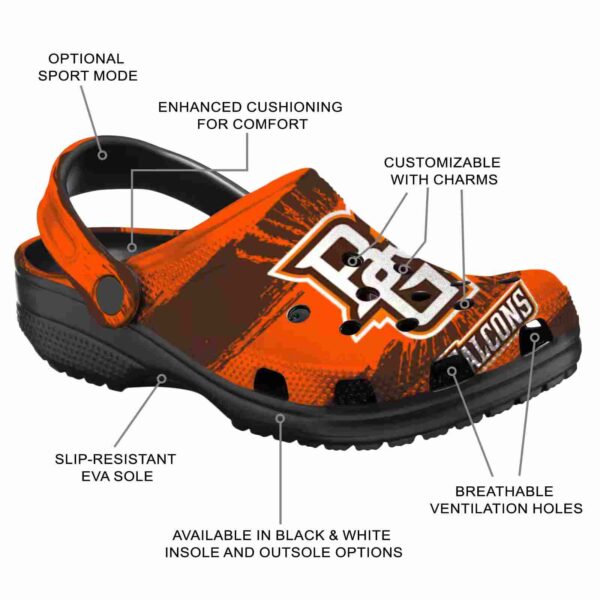 personalized bowling green falcons paint splatter graphics clog new arrival