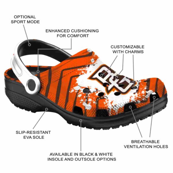 personalized bowling green falcons zigzag paint burst clog new arrival