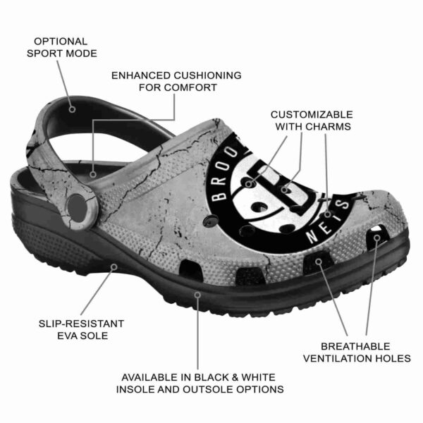 personalized brooklyn nets cracked texture clog new arrival