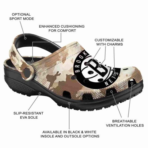 personalized brooklyn nets desert camo clog new arrival
