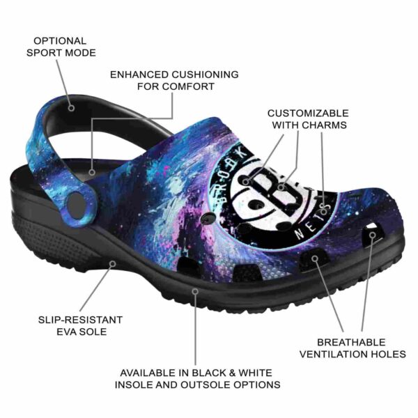 personalized brooklyn nets galaxy swirl clog new arrival