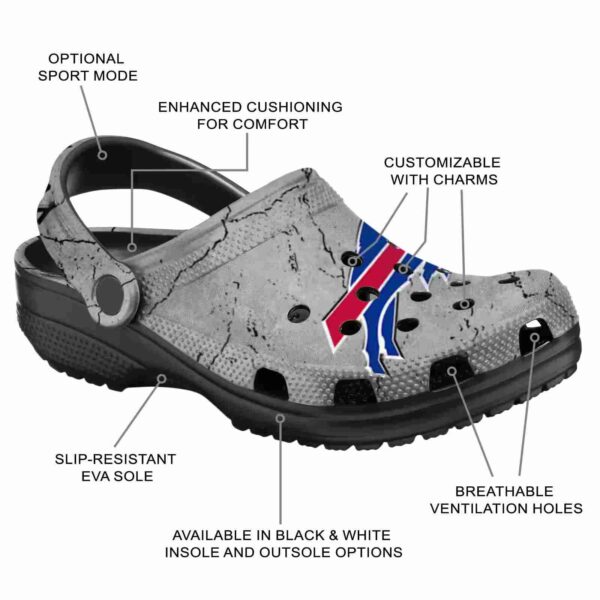 personalized buffalo bills cracked texture crocs new arrival