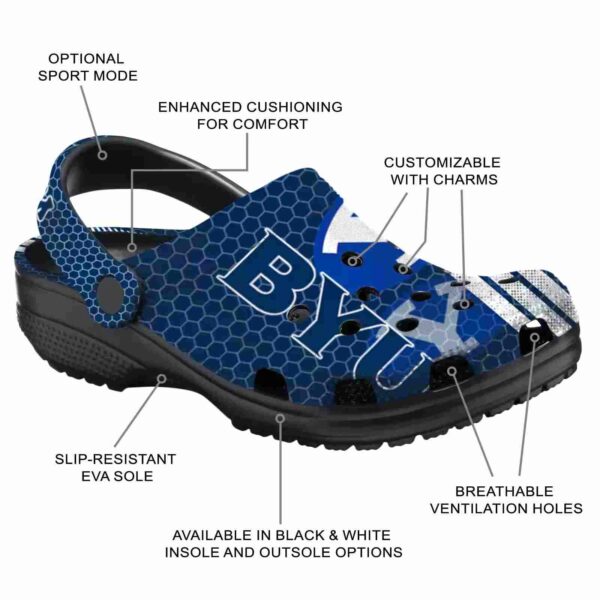 personalized byu cougars contrasting stripes clog new arrival