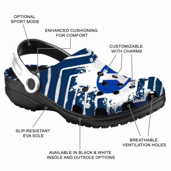 personalized byu cougars zigzag paint burst clog new arrival