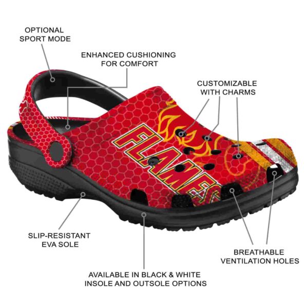 personalized calgary flames contrasting stripes clog new arrival