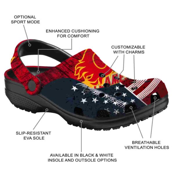 personalized calgary flames star spangled side pattern clog new arrival