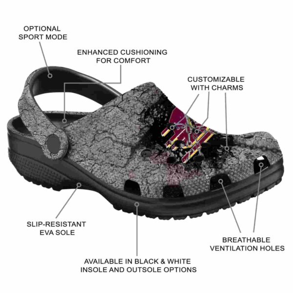 personalized central michigan chippewas cracked ground texture clog new arrival
