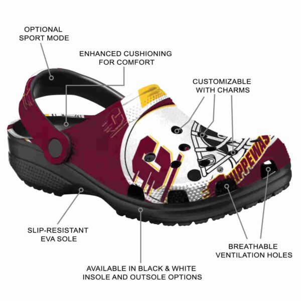 personalized central michigan chippewas football helmet clog new arrival