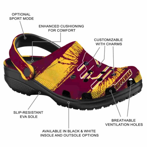 personalized central michigan chippewas paint splatter graphics clog new arrival