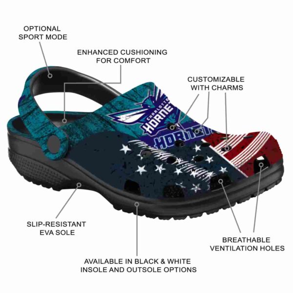 personalized charlotte hornets star spangled side pattern clog new arrival