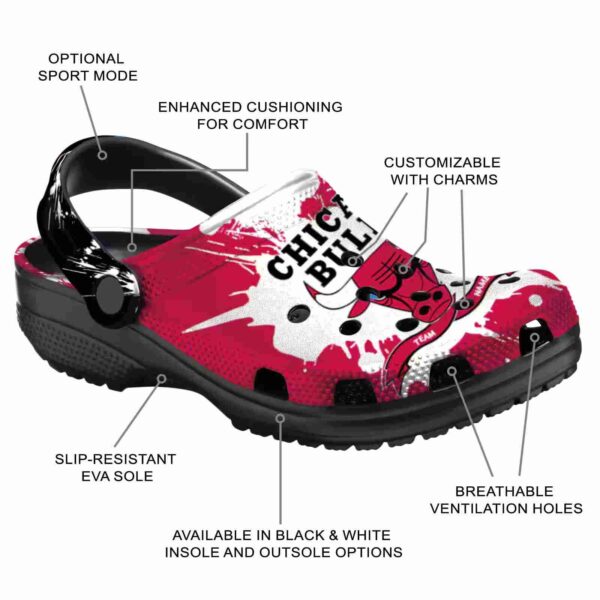 personalized chicago bulls splatter pattern crocs new arrival