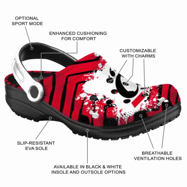 personalized cincinnati bearcats zigzag paint burst clog new arrival