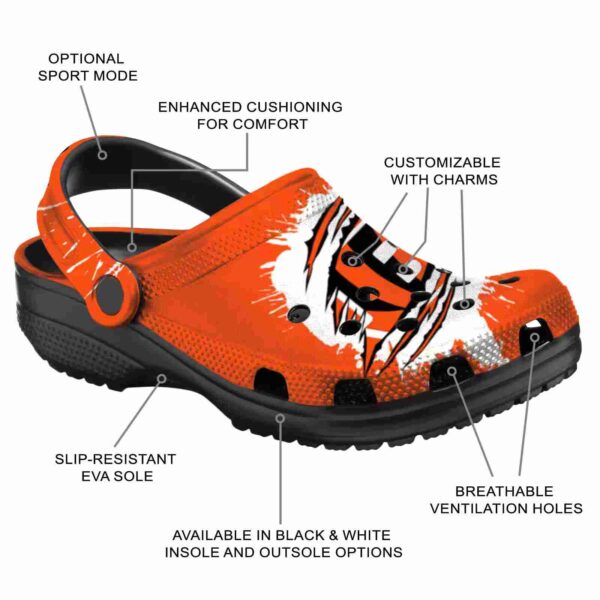 personalized cincinnati bengals splash motif background crocs new arrival