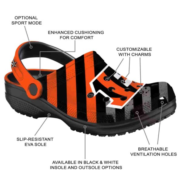 personalized cincinnati bengals star spangled graphic crocs new arrival