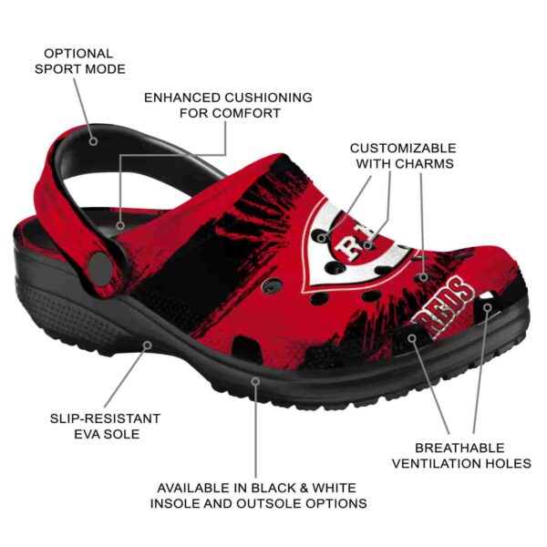 personalized cincinnati reds paint splatter graphics crocs new arrival