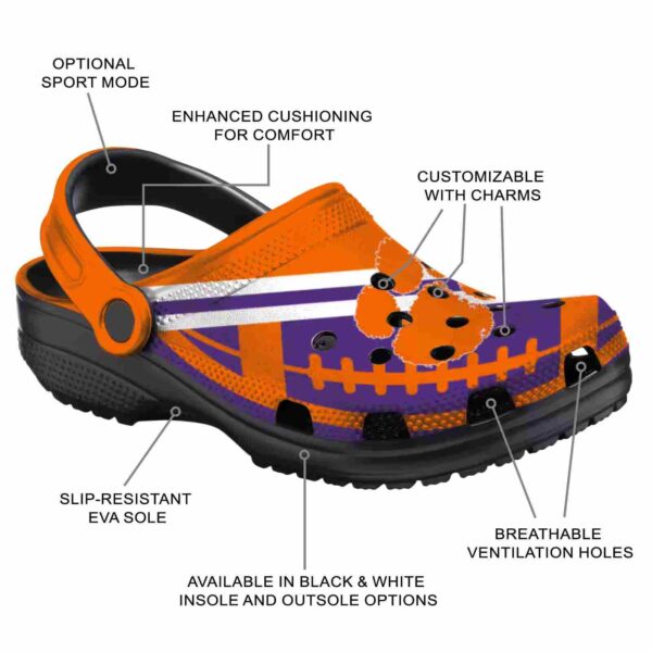 personalized clemson tigers football motif crocs new arrival