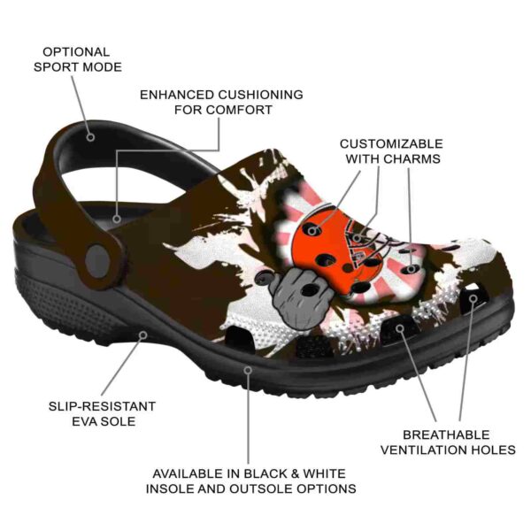personalized cleveland browns gripping hand crocs new arrival